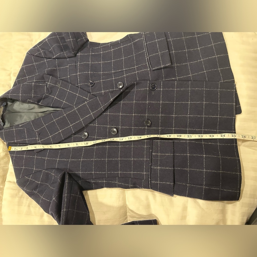 Ralph Lauren Polo double breasted navy windowpane 100% wool grandpa Blazer - Picture 9 of 10